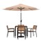 Flash Furniture Patio Set-35" Table-4 Chairs-Tan Umbrella-Base XU-DG-810060064-UB19BTN-GG - alternate 9